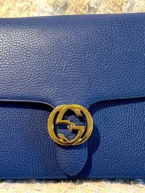 Gucci Authentic Calfskin  in Periwinkle Blue